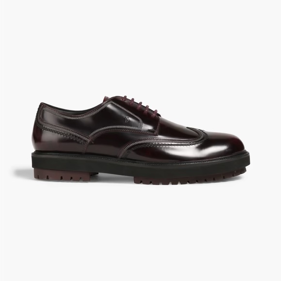 TOD'S Polished-leather derby shoes